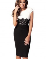 VESTIDO NEGRO BLANCO AJUSTADO
