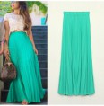 FALDA LARGA PLISADA VARIOS COLORES